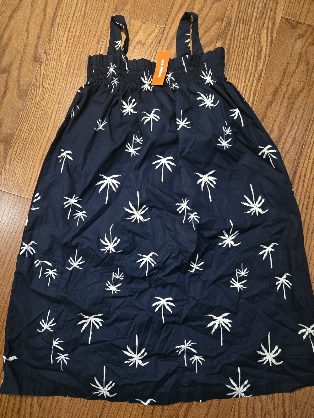 Joe Fresh Navy Sundress with White Palm Embroidery